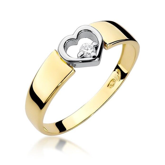 złoty pierścionek zaręczynowy